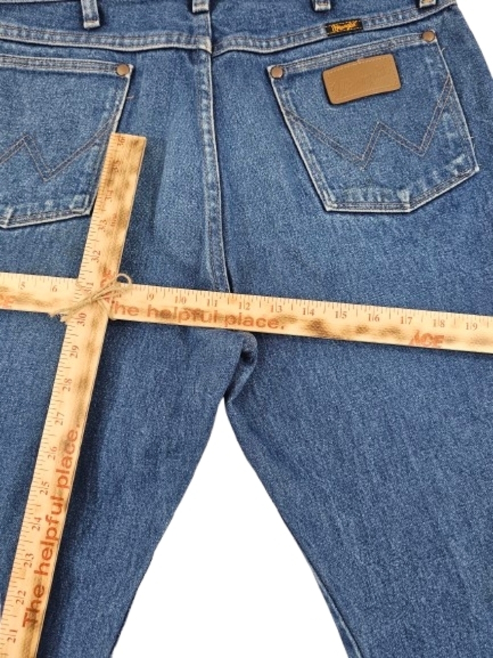VTG Wrangler Cowboy Cut Original Fit Men 34x32 Stonewash Denim Blue Jean 13MWZPW - Picture 7 of 9